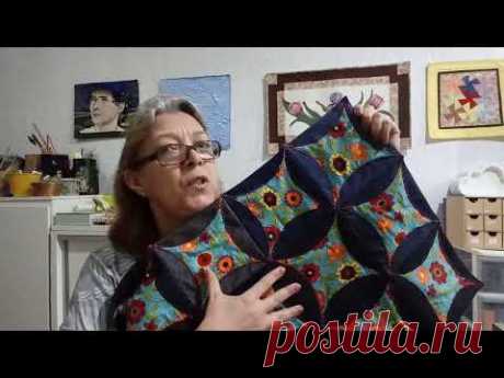Tapete jeans efeito janela catedral patchwork