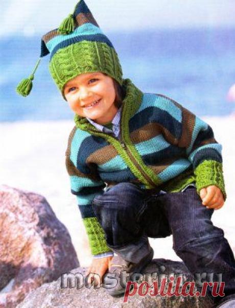 полосатый жакет и шапочка » Мастерю - все своими руками