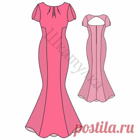 Выкройка вечернего платья силуэта &quot;русалка&quot; | Шкатулка