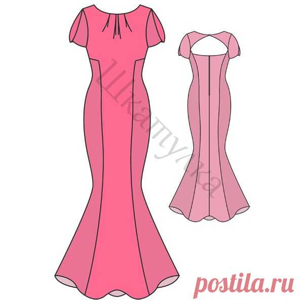 Выкройка вечернего платья силуэта "русалка" | Шкатулка