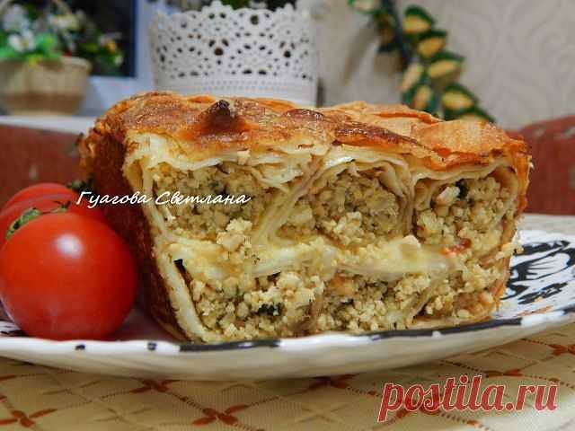 Блинный пирог с мясом.