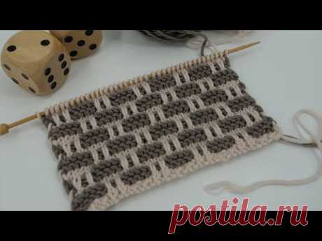 Узор спицами «Карпичная кладка» 🧱 "Carp masonry" Knitting pattern
