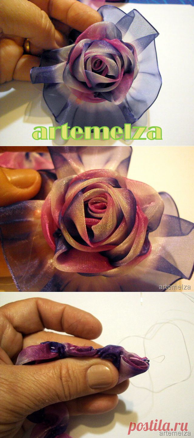 РОЗА ИЗ ШИФОНА.МАСТЕР-КЛАСС