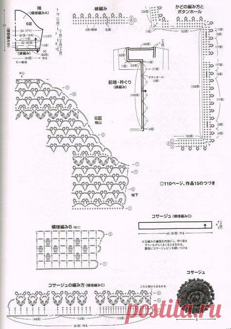 Красивые женственные кофточки крючком от японских дизайнеров, которые можно связать самостоятельно - и схемы! | Вязалки Веселого Хомяка | Дзен
