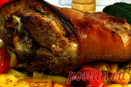 Вкусная и сочная рулька с картошкой на праздничный стол – рецепт с фото