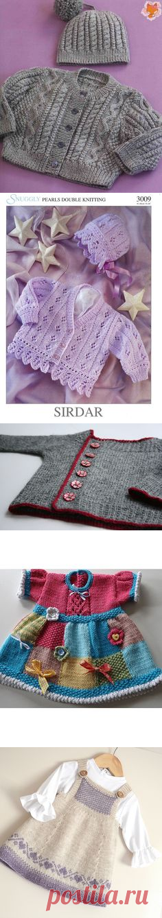(8) Knit dress - simple, sweet, lovely ~~ Garter bodice, stockinett skirt, finished with crochet puff stitch edging and 3 crochet flowers | Ravelry