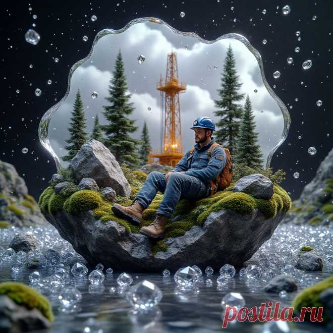 Буровая в тайге