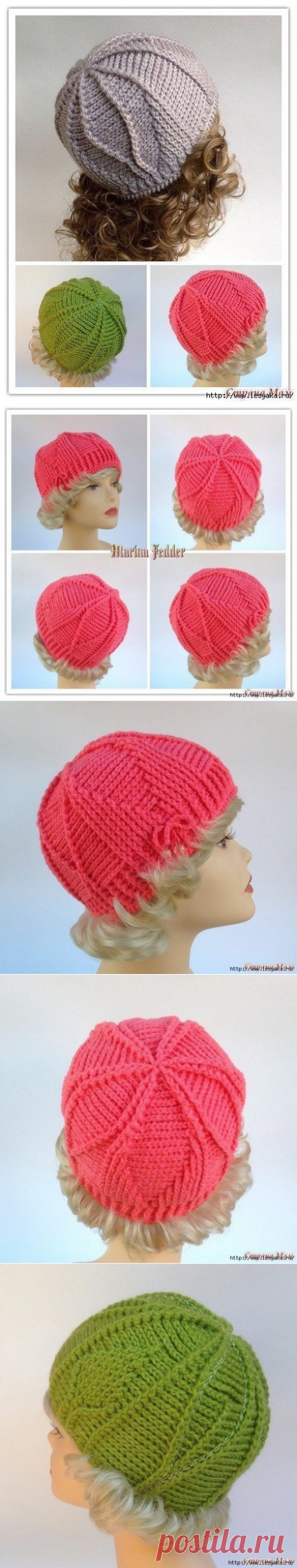 "Розовая пантера" и другие шапочки, вязанные рельефными столбиками!