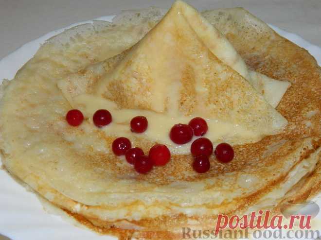 Рецепт: Тончайшие блины на молоке на RussianFood.com