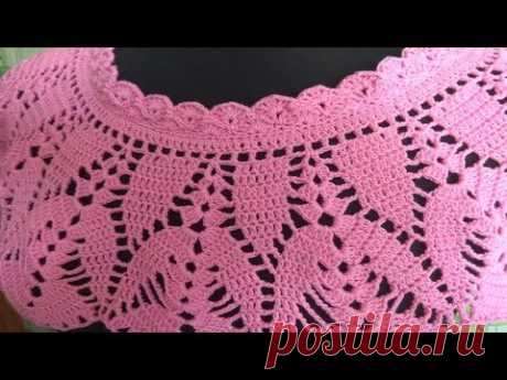 Обвязка горловины крючком.