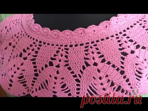 Обвязка горловины крючком.