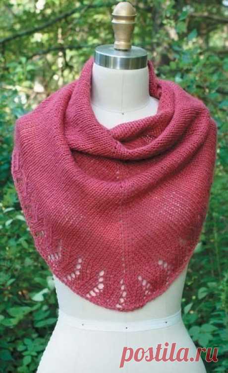 Женственный платок, вяжем спицами