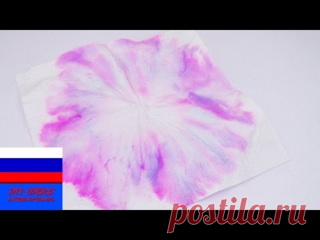 Красим бумажные платки фломастерами и водой продолжение эксперимента