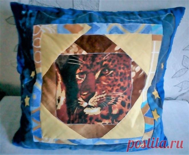 Показываю, как из блока “быстрый квадрат” получилась подушка “Ночь в Саванне” | Лоскуток к лоскутку | Яндекс Дзен