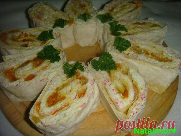Шикарная закуска из лаваша - очень оригинально! Вкуснятина!