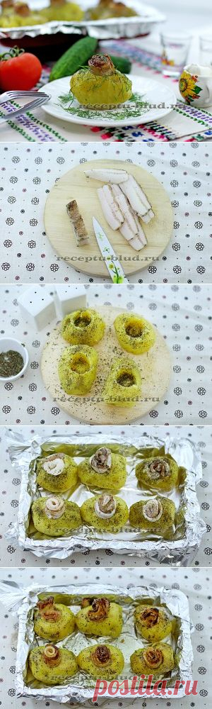Картофель гриль запеченный с салом в духовке – рецепт с фото