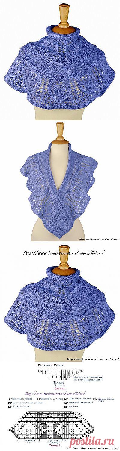 Шаль-фишю с листиками-листочками из Junghans-Wolle!.