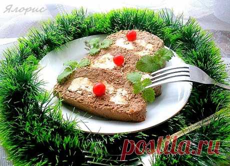 Сырно-печеночный рулет "Накануне Рождества" - кулинарный рецепт
