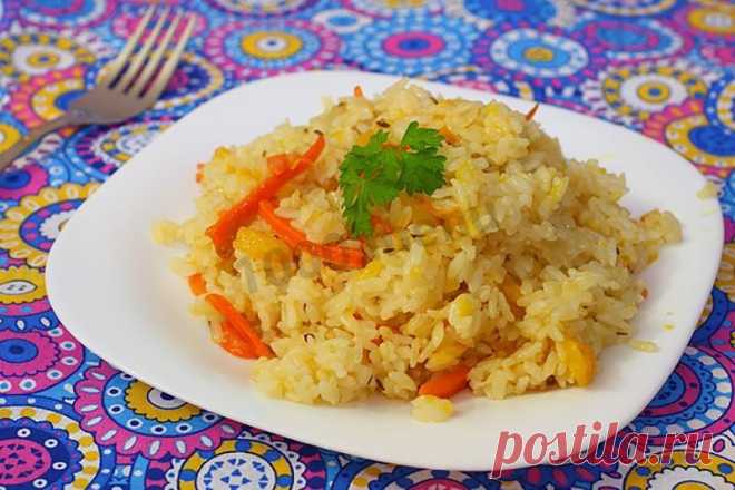 Плов с тыквой: вегетарианский рецепт вкусного плова Готовим яркий постный плов с тыквой. Он несладкий, но очень вкусный. Этот рецепт относится к вегетарианским. Пошаговый подробный видео рецепт.
