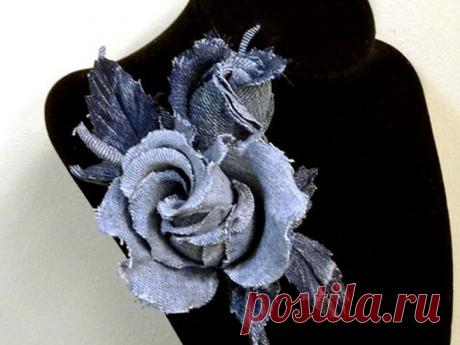 Джинсовая роза &quot;Одри&quot;