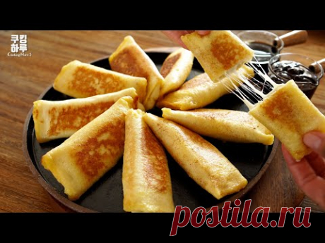 Сладкий и ароматный! Французские тосты с бананом и сыром для идеального завтрака!