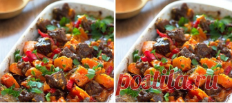 Мясо, запеченное с тыквой. М-м-м, вкуснятина! Готовлю осенью каждую неделю!