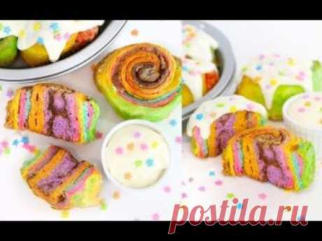 How to Make RAINBOW CINNAMON BUNS |