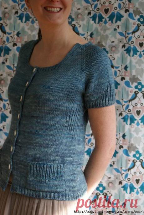 Бирюзовая кофточка Streamside Winged Knits.