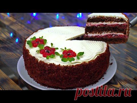 Торт ВИШНЯ в ШОКОЛАДЕ | Бюджетный Торт с Богатым Вкусом | Кулинарим с Таней