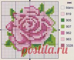 Схема роз для вышивки крестиком бисером