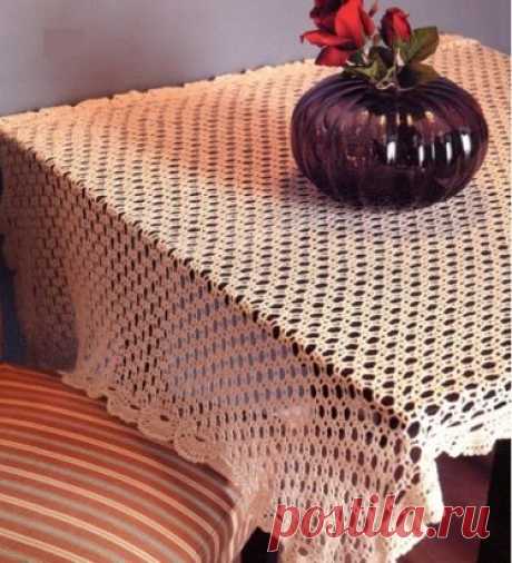 Вязаная скатерть
Описание и схема: https://veajem.ru/vyazanaya-skatert.html