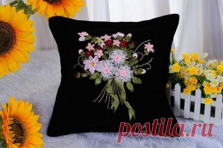 Interesting ideas for decor: Вышивка лентами. Декоративные подушки.Embroidery ribbons. Decorative pillows.
