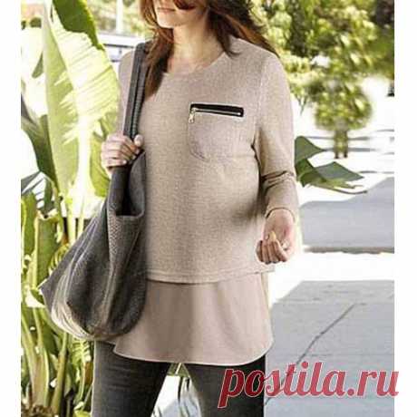 Hot Womens Faux Two Pieces Knitwear Long Sleeve Splice Tops Blouse Shirt New : Welcome to Haibinstore