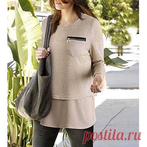 Hot Womens Faux Two Pieces Knitwear Long Sleeve Splice Tops Blouse Shirt New : Welcome to Haibinstore