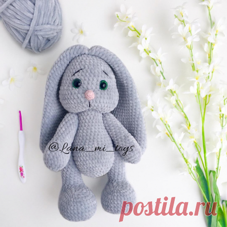 Курс по вязанию Зайки &quot;с нуля&quot; - LanaMi toys, Амигуруми зайка, вязание крючком, схема вязания крючком, скачать Мастер-класс pdf, плюшевый зайка