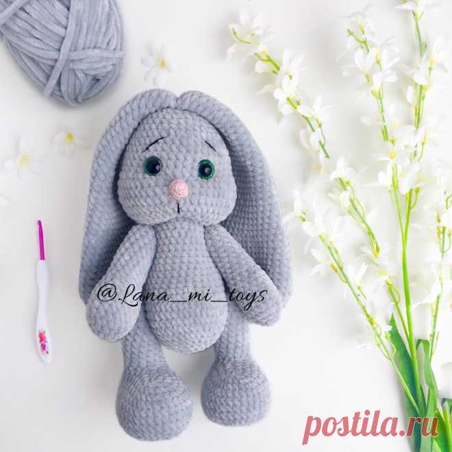 Курс по вязанию Зайки "с нуля" - LanaMi toys, Амигуруми зайка, вязание крючком, схема вязания крючком, скачать Мастер-класс pdf, плюшевый зайка