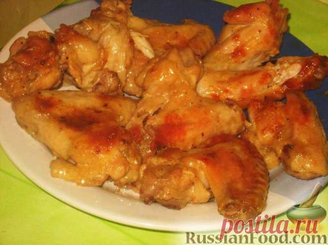 Рецепт: Крылышки куриные в горчичном соусе на RussianFood.com