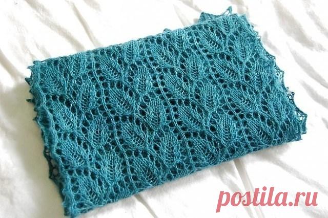 Вяжем изысканный палантин “Осенние листья” (Вязание спицами) – Журнал Вдохновение Рукодельницы