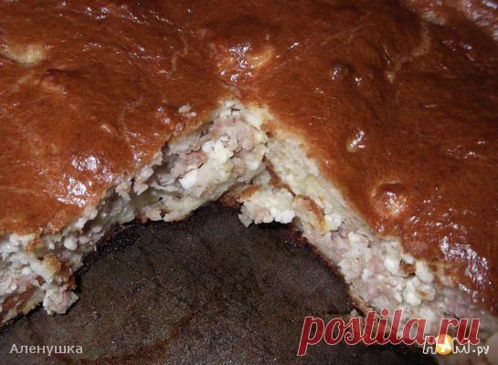 Быстрый заливной пирог с мясным фаршем - Рецепт с пошаговыми фотографиями - Ням.ру