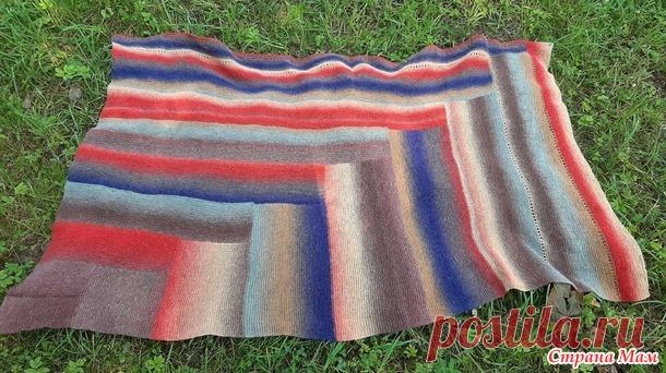 Плед из секционно-окрашенной пряжи 