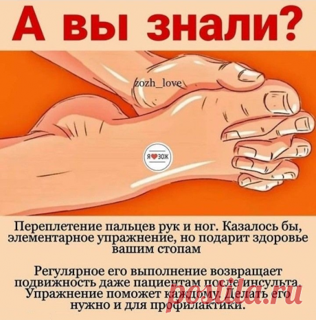 Переплетение пальцев рук и ног