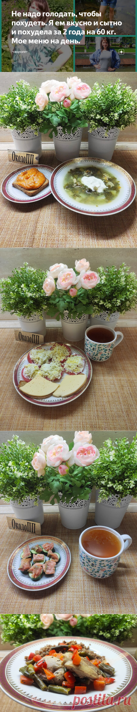 Не надо голодать, чтобы похудеть. Я ем вкусно и сытно и похудела за 2 года на 60 кг. Мое меню на день. | "ОколоПП" | Яндекс Дзен