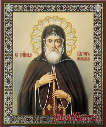 Прп. Нестор Некнижный был подвижником Киево-Печерского монастыря в Дальних пещерах. Открытки на День памяти Преподобных Нестора Летописца и Нестора Некнижного.