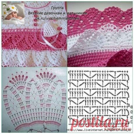 Красивое платье для девочки крючком