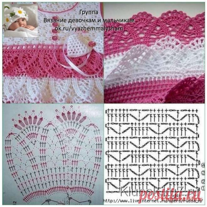 Красивое платье для девочки крючком