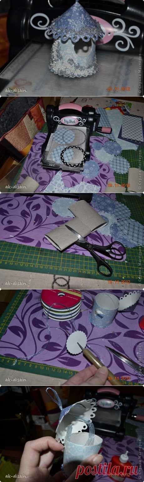 мини-домики из рулонов туалетной бумаги. мастеркласс..