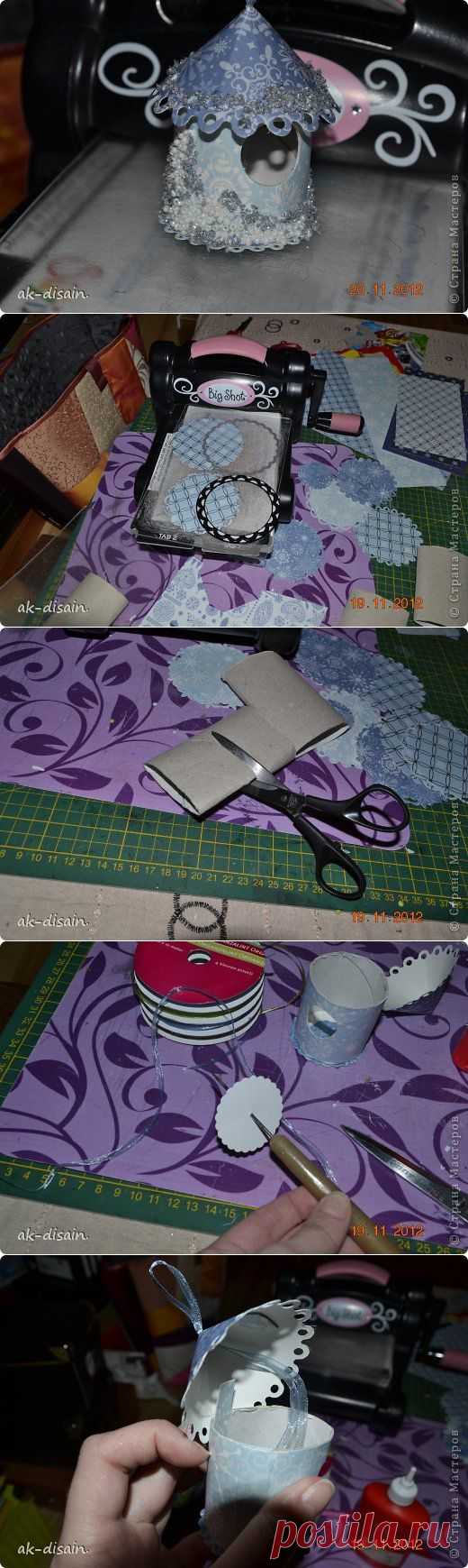 мини-домики из рулонов туалетной бумаги. мастеркласс..