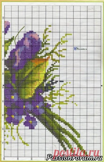 Схема ПТИЧКА НА ВЕТКЕ - запись пользователя Татьяна (Татьяна) в сообществе Вышивка в категории Схемы вышивки крестом, вышивка крестиком
