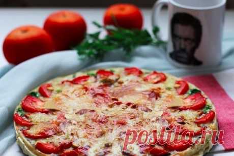 Киш с грибами и помидорами