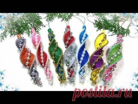 🎄 Новогодние елочные игрушки из фоамирана своими руками 🎄 diy christmas ornaments  glitter foam
